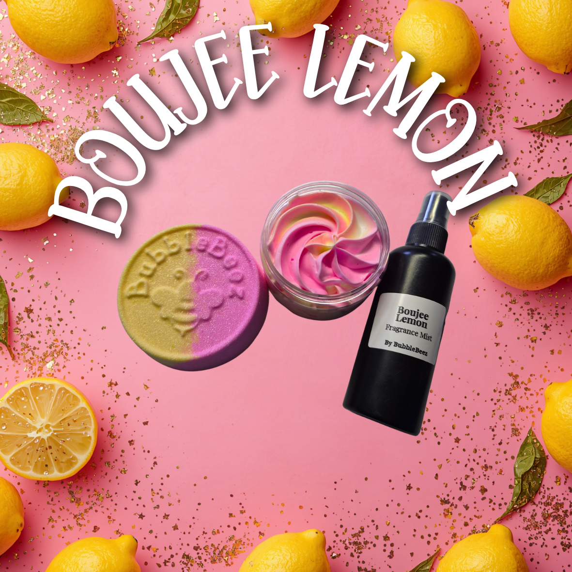 Boujee Lemon Set (BathBomb, Body Mist & Whipped Soap)